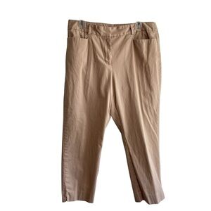 Talbots Size 12 Curvy Capri Stretch Khaki Chinos Cropped Pant Classic Preppy